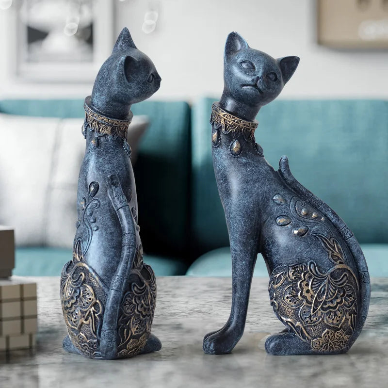 Decorative Resin Cat statue, Cat Figurine home decor sculpture - The Witchy Gypsy