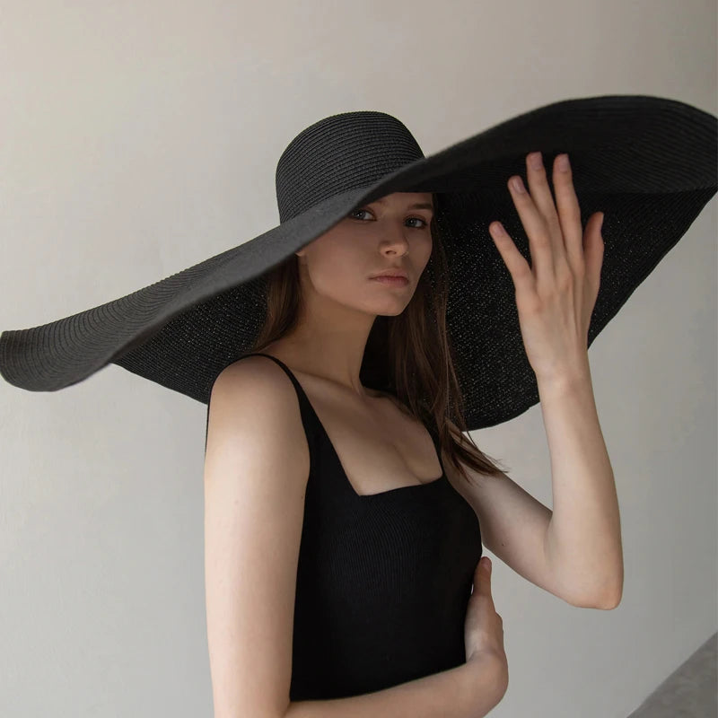 Large Wide Brim Sun Hats, Oversized Travel Straw Hat