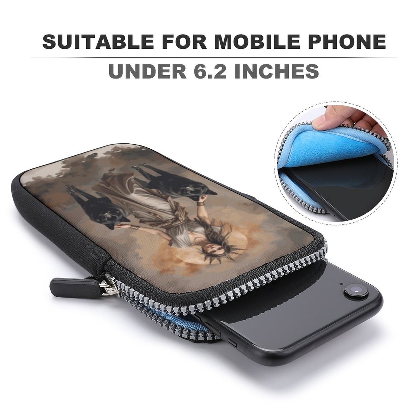 Hecate Cell Phone Crossbody Pouch: Greek Goddess Witchcraft Purse