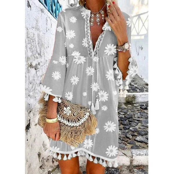 Vintage Tassel Mini Dress/Beach Cover