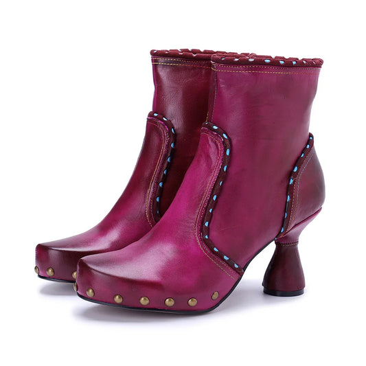 Johnature 2025 Autumn/Winter Handmade Genuine Leather Boots