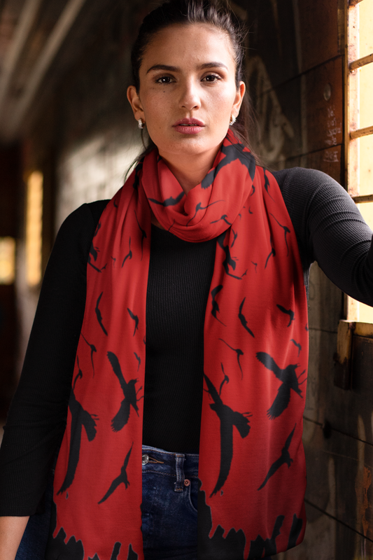 Murder of Crows Siren Tassel Scarf, Occult clothing Witchy Clothing