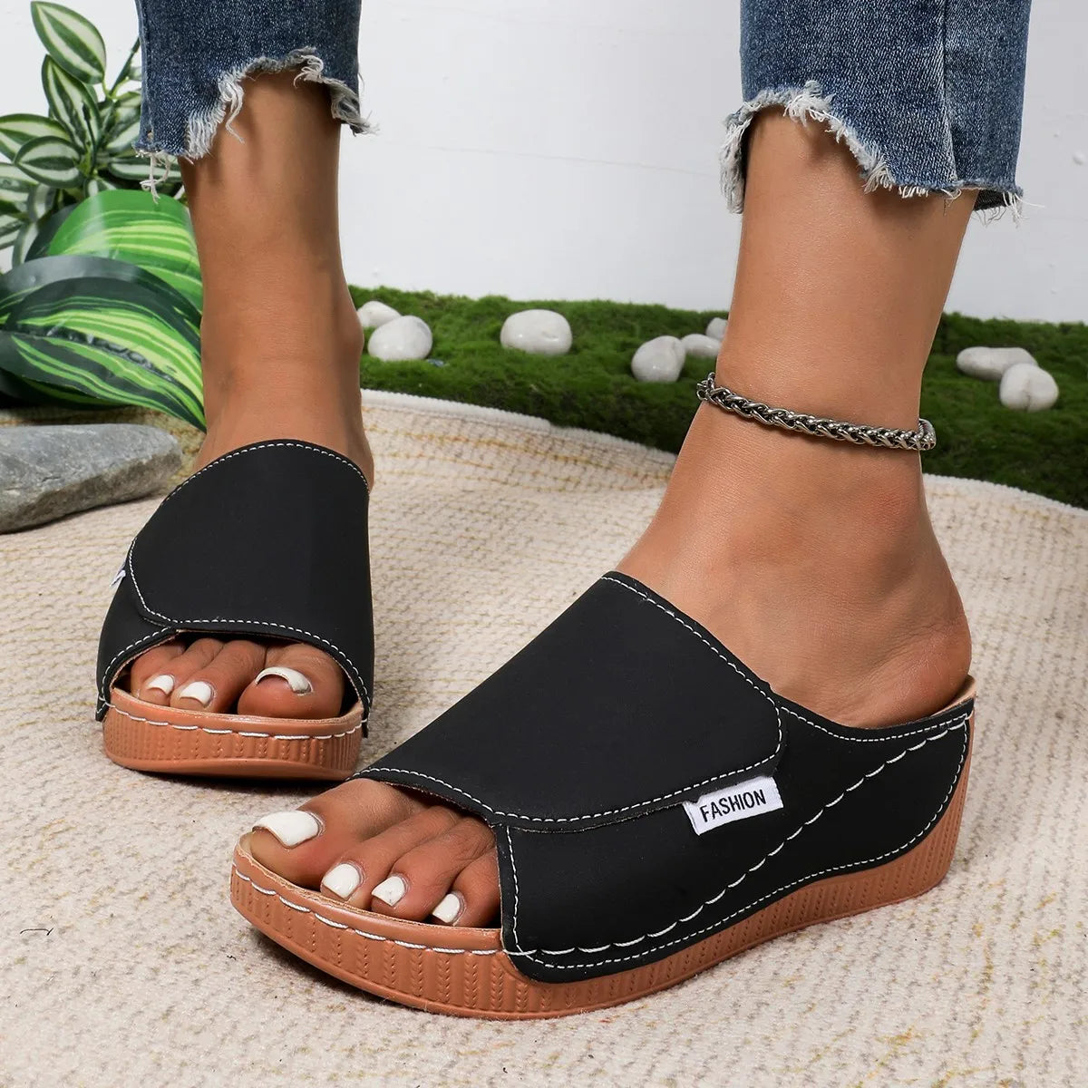 New Open Toe Women's Wedge Sandals, Summer Fashion Breathable Comfortable Sandals