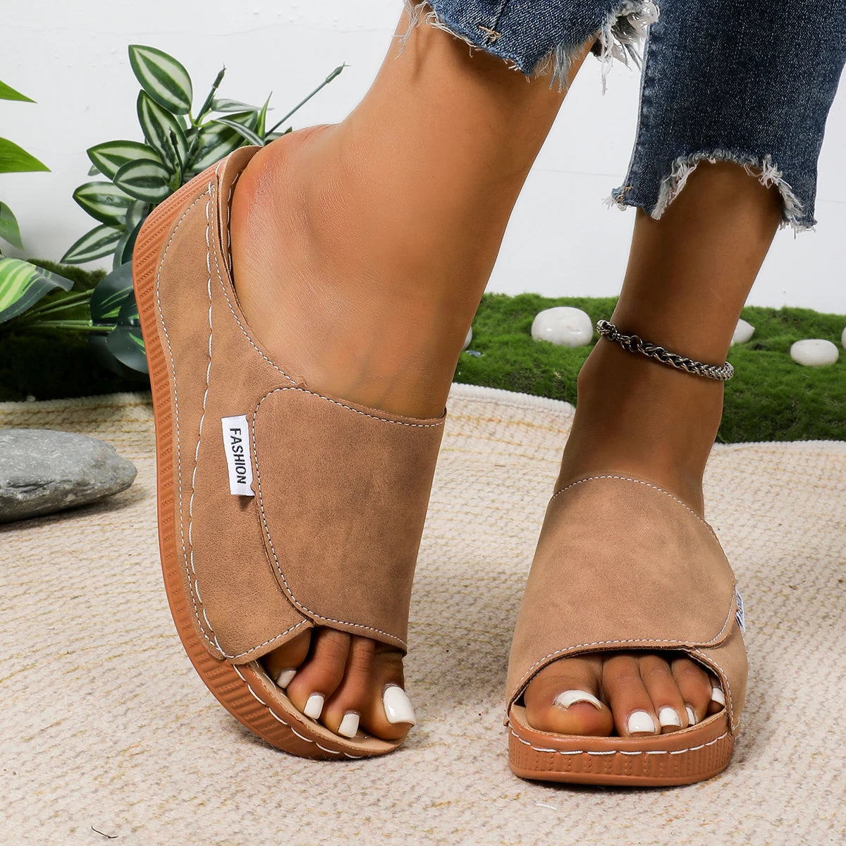 New Open Toe Women's Wedge Sandals, Summer Fashion Breathable Comfortable Sandals