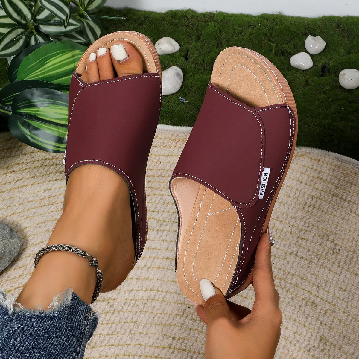 New Open Toe Women's Wedge Sandals, Summer Fashion Breathable Comfortable Sandals
