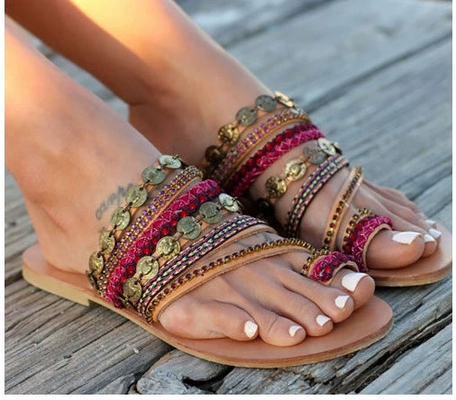 Bohemia Flat Sandals, Women's Shoes, Women's Sandals - The Witchy Gypsy