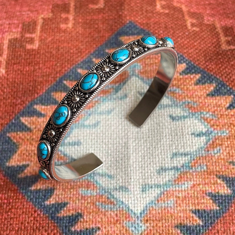 Boho Inlaid Jewel Bangle, Indian Vintage Bracelet, Bohemian Jewelry - The Witchy Gypsy