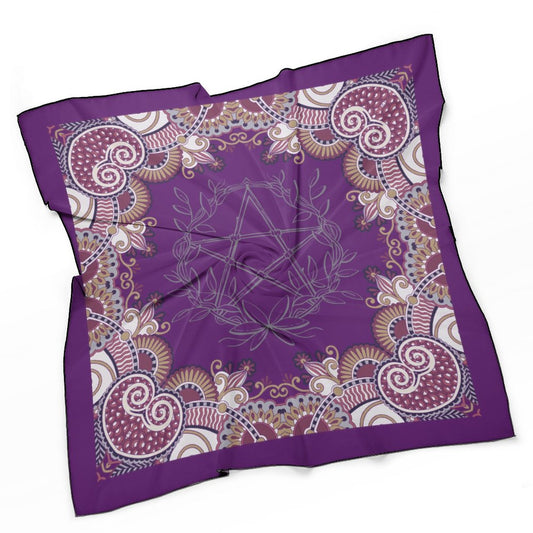 Pagan Paisley Purple Women's Scarf, Witch Headscarf/Silky Bandana/Neckerchief