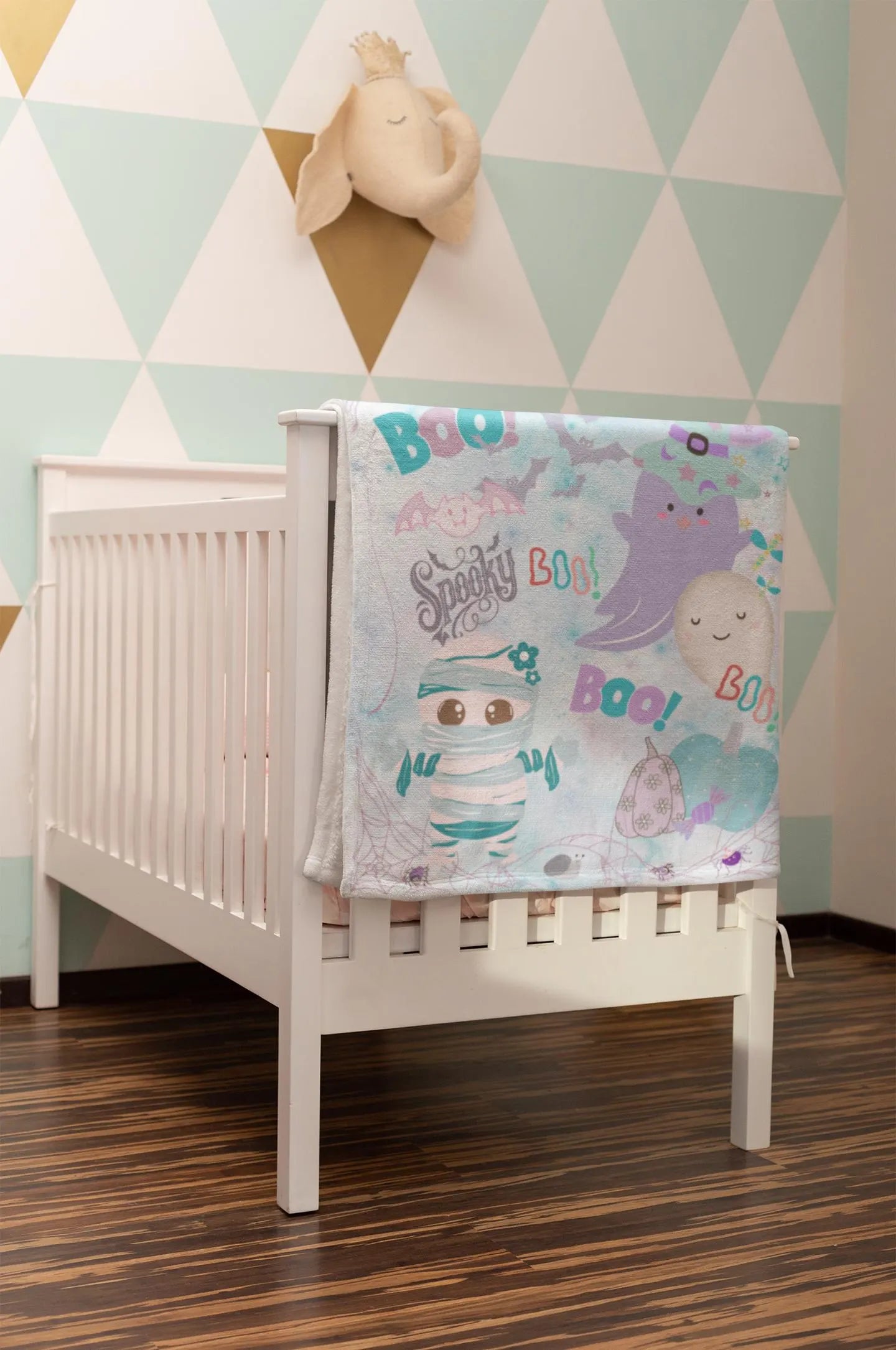 Personalized Halloween Baby Blanket: Boo Ghost & Mummy Design