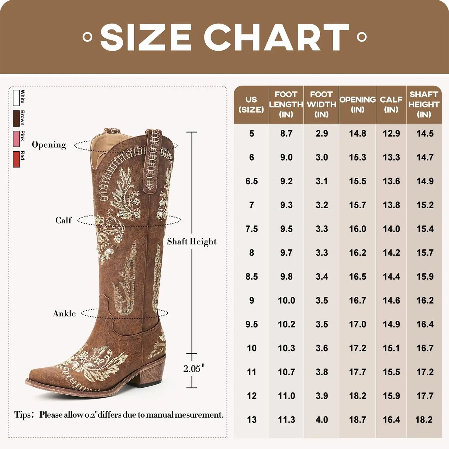 Retro Women's Western Bootsidery Boot For Shoes, Wide Calf Knee-High Boot