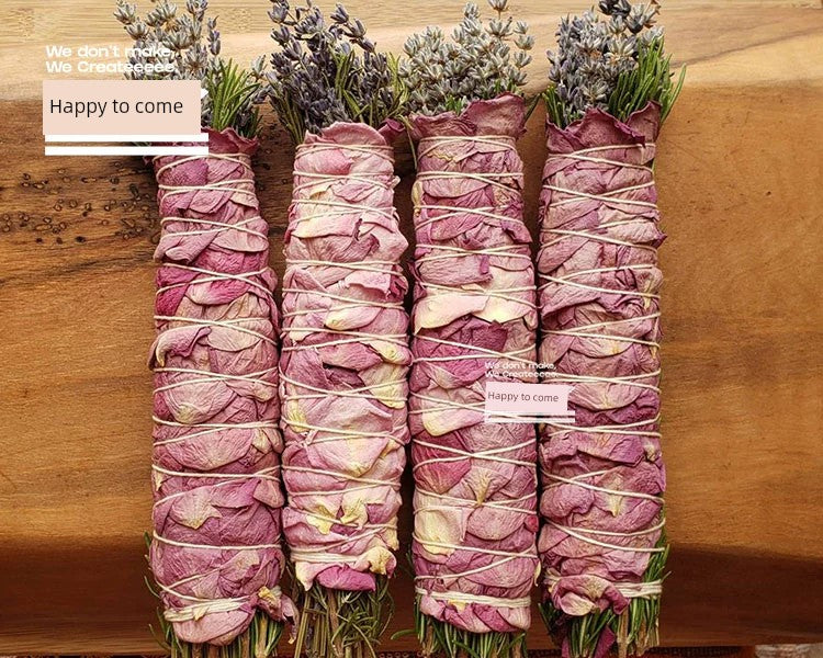 Rose Rosemary Niche Style Smudge Bouquets, Soothing Lavender Smudge Sticks