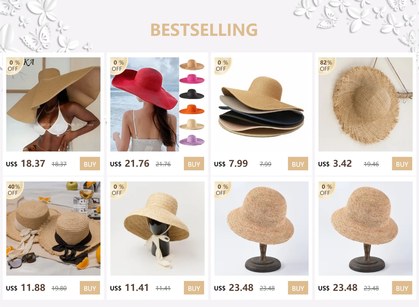 Large Wide Brim Sun Hats, Oversized Travel Straw Hat