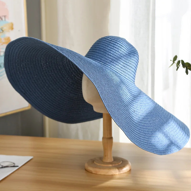 Large Wide Brim Sun Hats, Oversized Travel Straw Hat