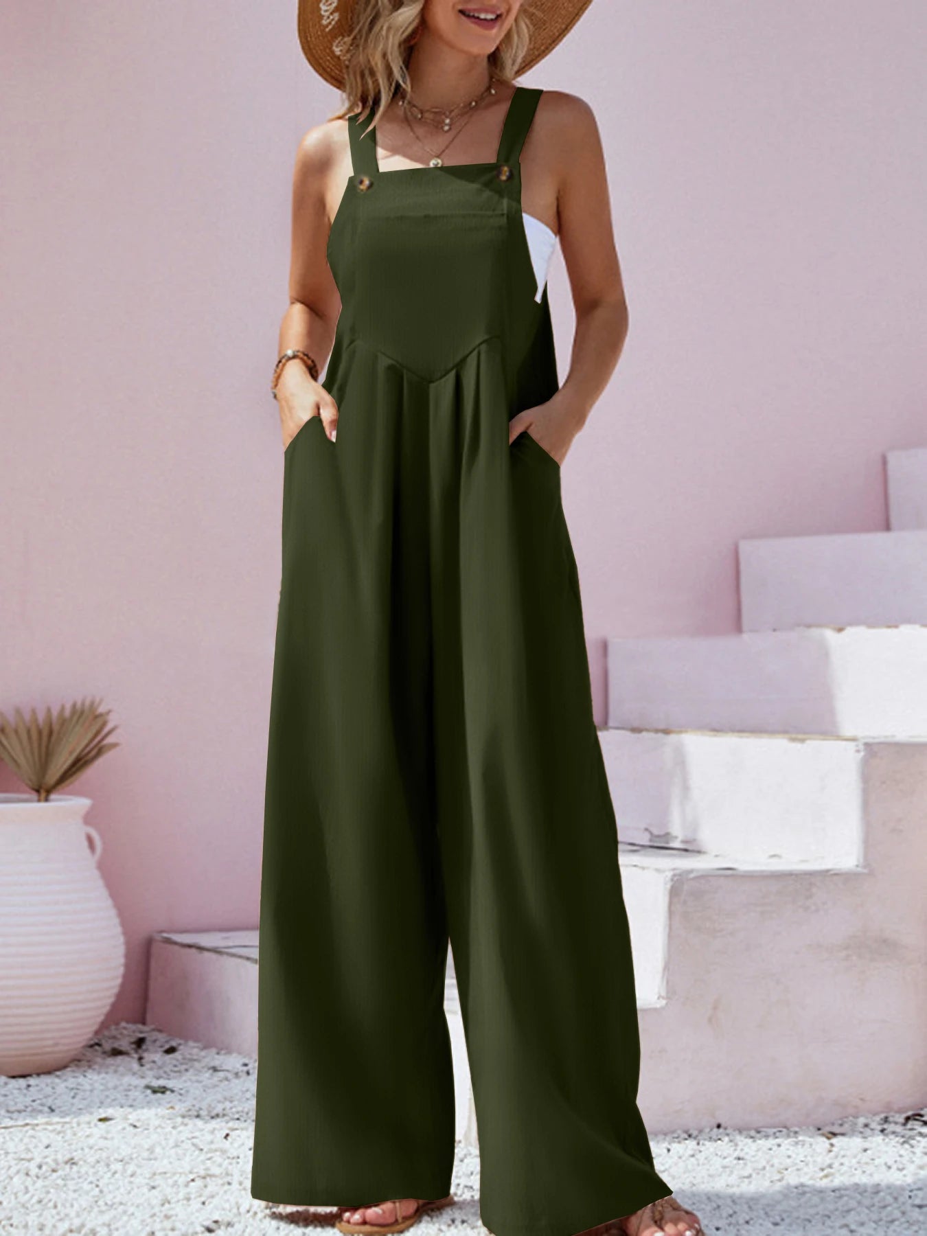 Casual Wide Leg Jumpsuits, Boho Ethnic Fashion, Summer Party outfit, Garden overalls - The Witchy Gypsy