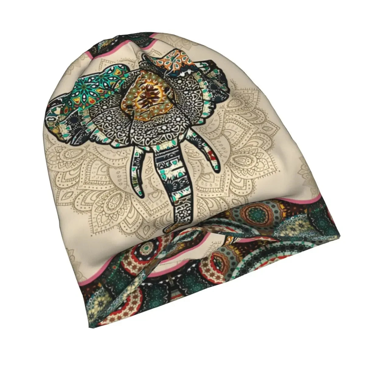 Elephant Vintage Mandala Beanie, Yoga Skullies Caps