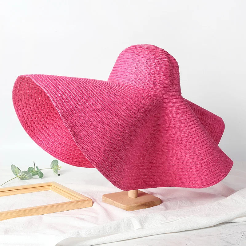 Large Wide Brim Sun Hats, Oversized Travel Straw Hat