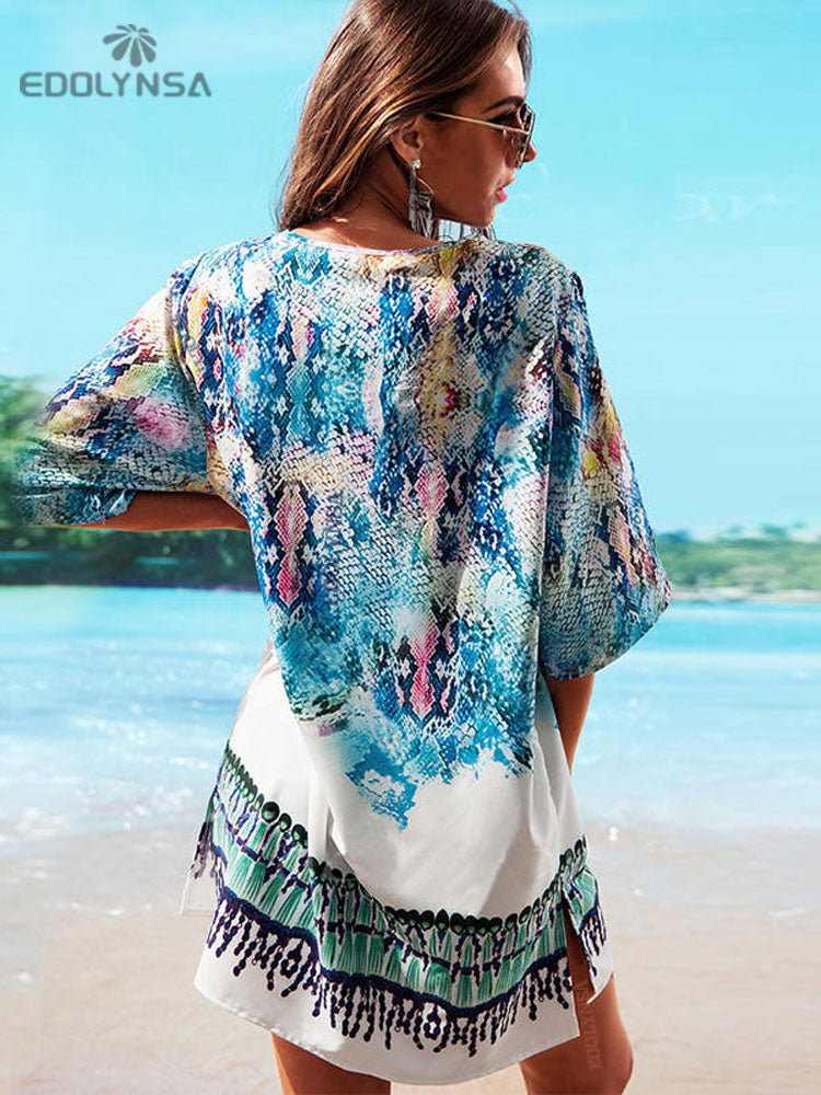 Beach Kaftan Swimsuit Cover up, Boho beachwear- The Witchy Gypsy