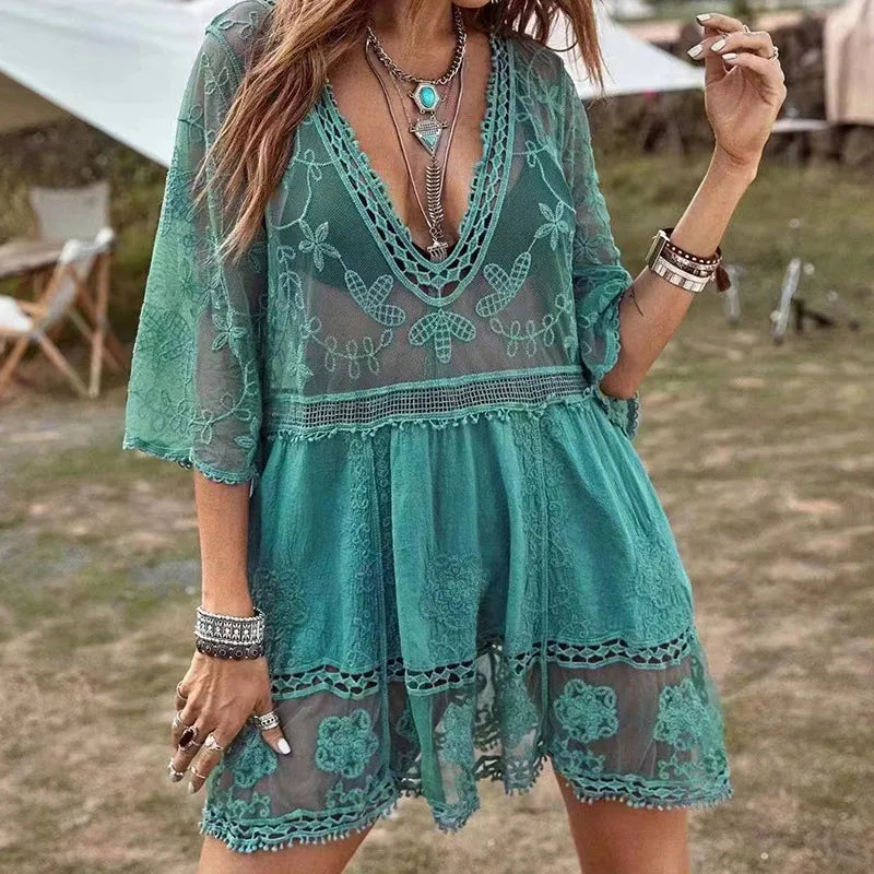 Beach Tunic Dress, Boho Beach Cover Up - The Witchy Gypsy