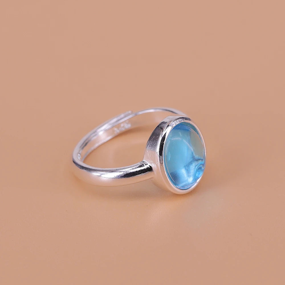 925 Silver Boho Ring, Blue Crystal Turquoise Ring - The Witchy Gypsy