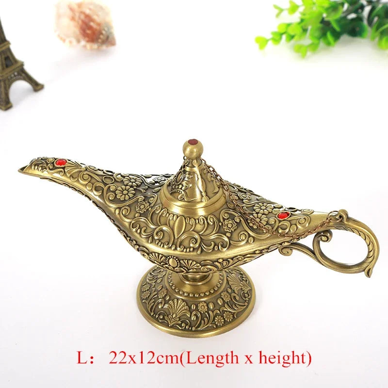 Bohemian Vintage Legend Aladdin Lamp Incense Burner, Antique Fairy table lamp