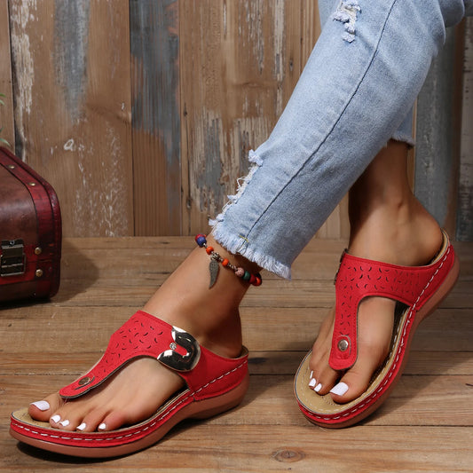 Summer Wedge Sandals,Vintage Anti-slip Leather Casual Shoes - The Witchy Gypsy