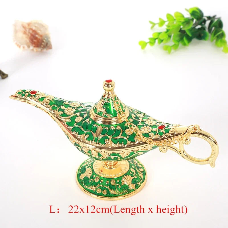 Bohemian Vintage Legend Aladdin Lamp Incense Burner, Antique Fairy table lamp