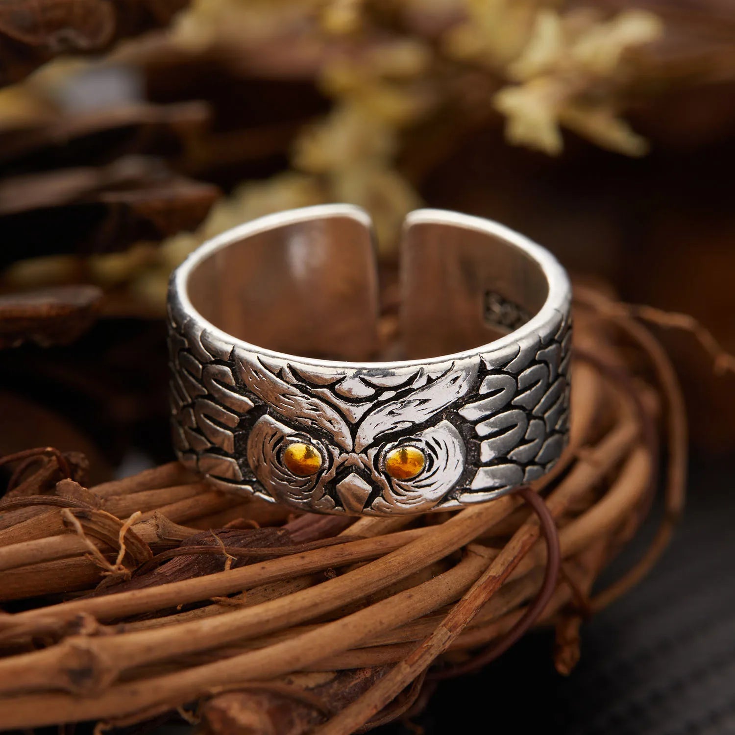 Vintage Silver Boho Butterfly Ring, Owl Angel Wing Silver Ring - The Witchy Gypsy