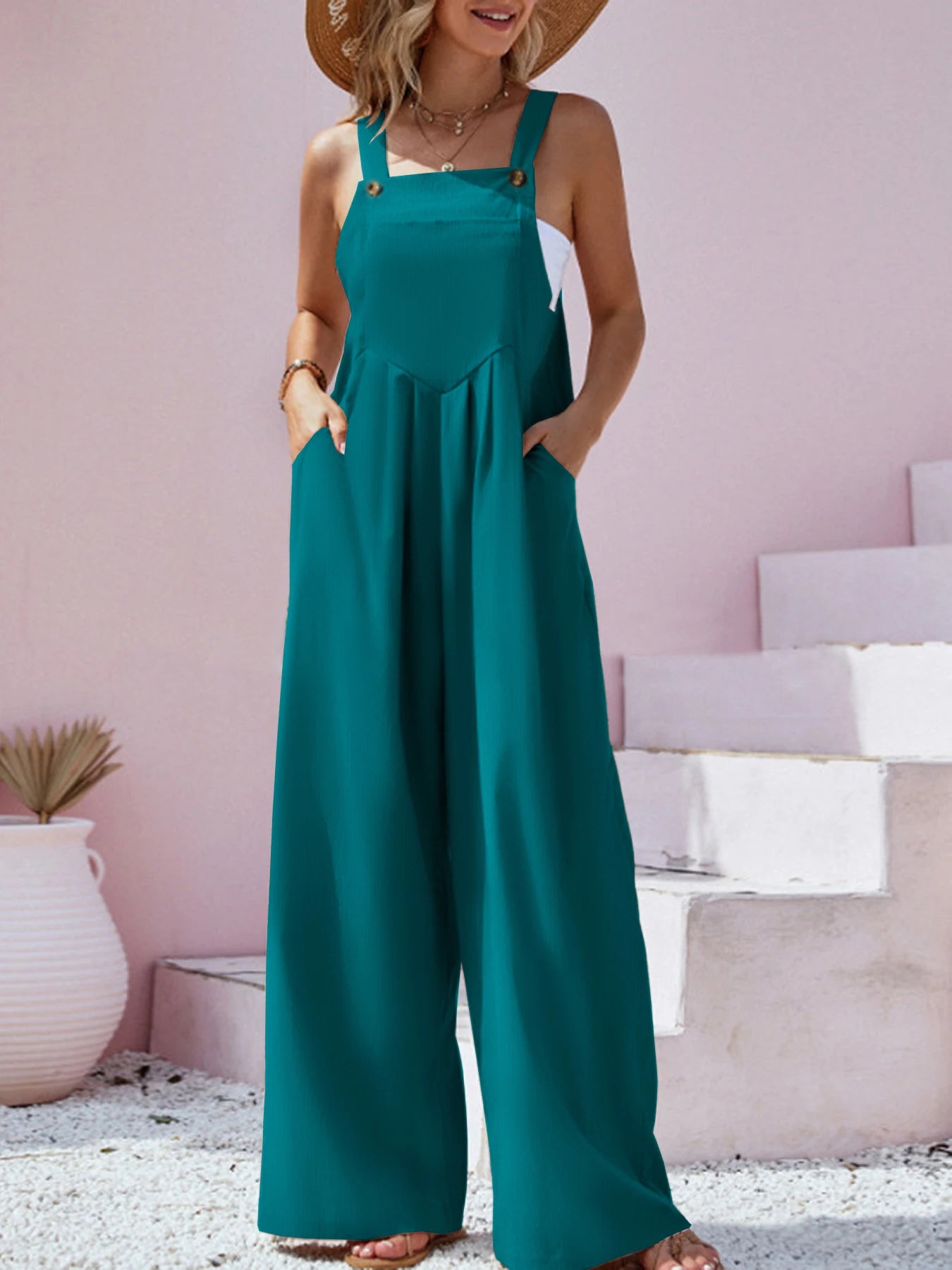 Casual Wide Leg Jumpsuits, Boho Ethnic Fashion, Summer Party outfit, Garden overalls - The Witchy Gypsy