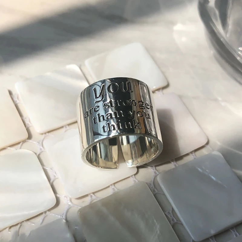 "You are Stronger Than you Think" Silver Ring - The Witchy Gypsy