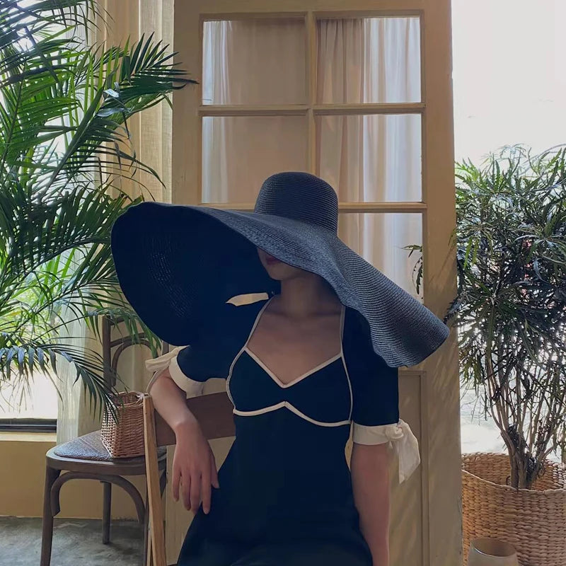 Large Wide Brim Sun Hats, Oversized Travel Straw Hat