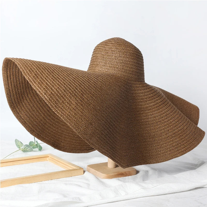 Large Wide Brim Sun Hats, Oversized Travel Straw Hat
