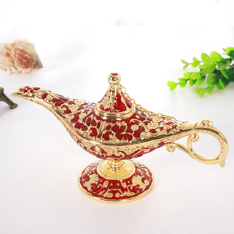 Bohemian Vintage Legend Aladdin Lamp Incense Burner, Antique Fairy table lamp