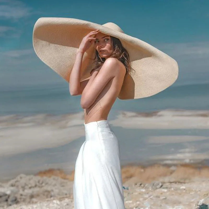 Large Wide Brim Sun Hats, Oversized Travel Straw Hat