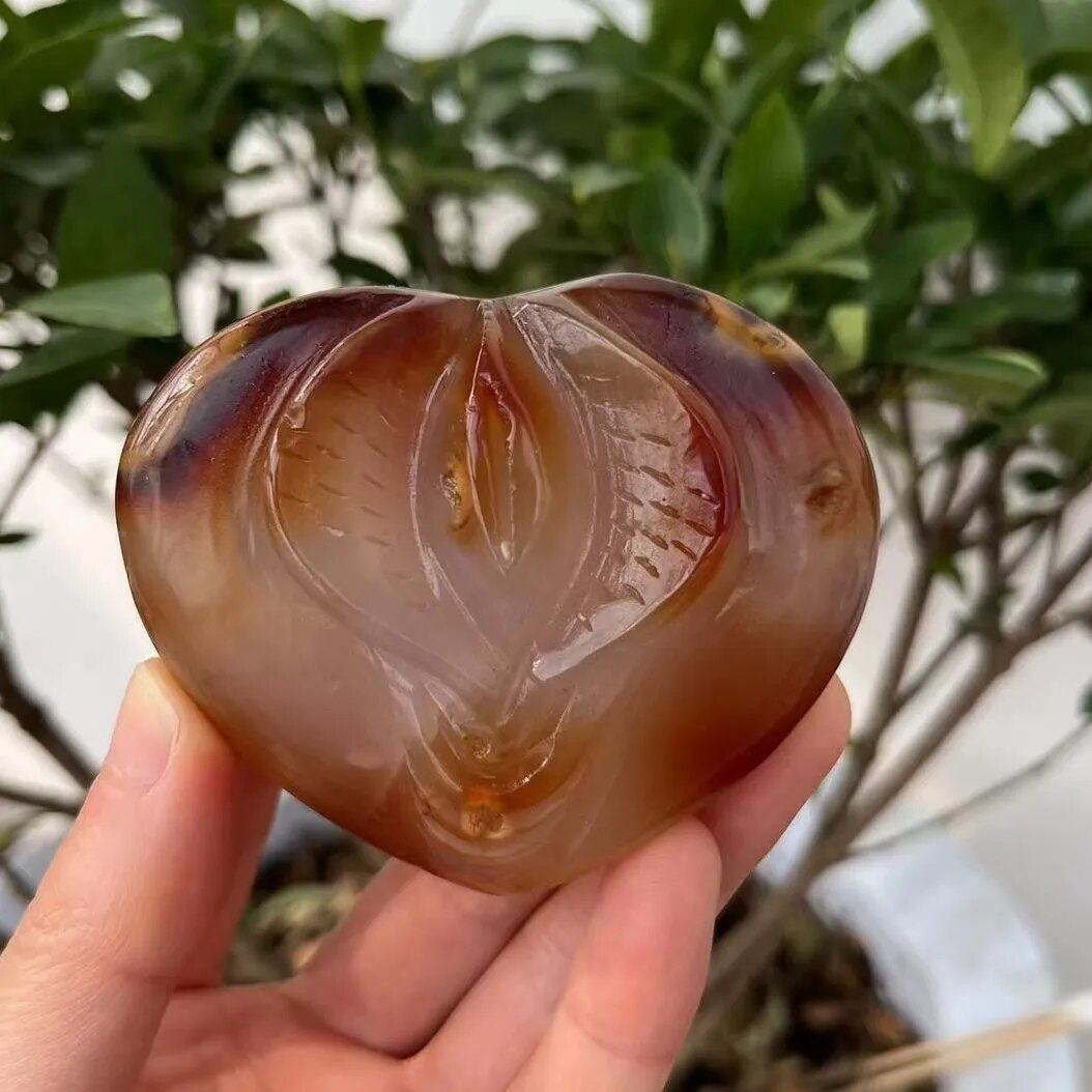 Natural Red Agate Crystal Heart Red Quartz - The Witchy Gypsy
