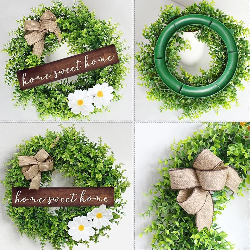 Christmas Wall Wreath, Small Fresh Flower Round Garland Door Hangers