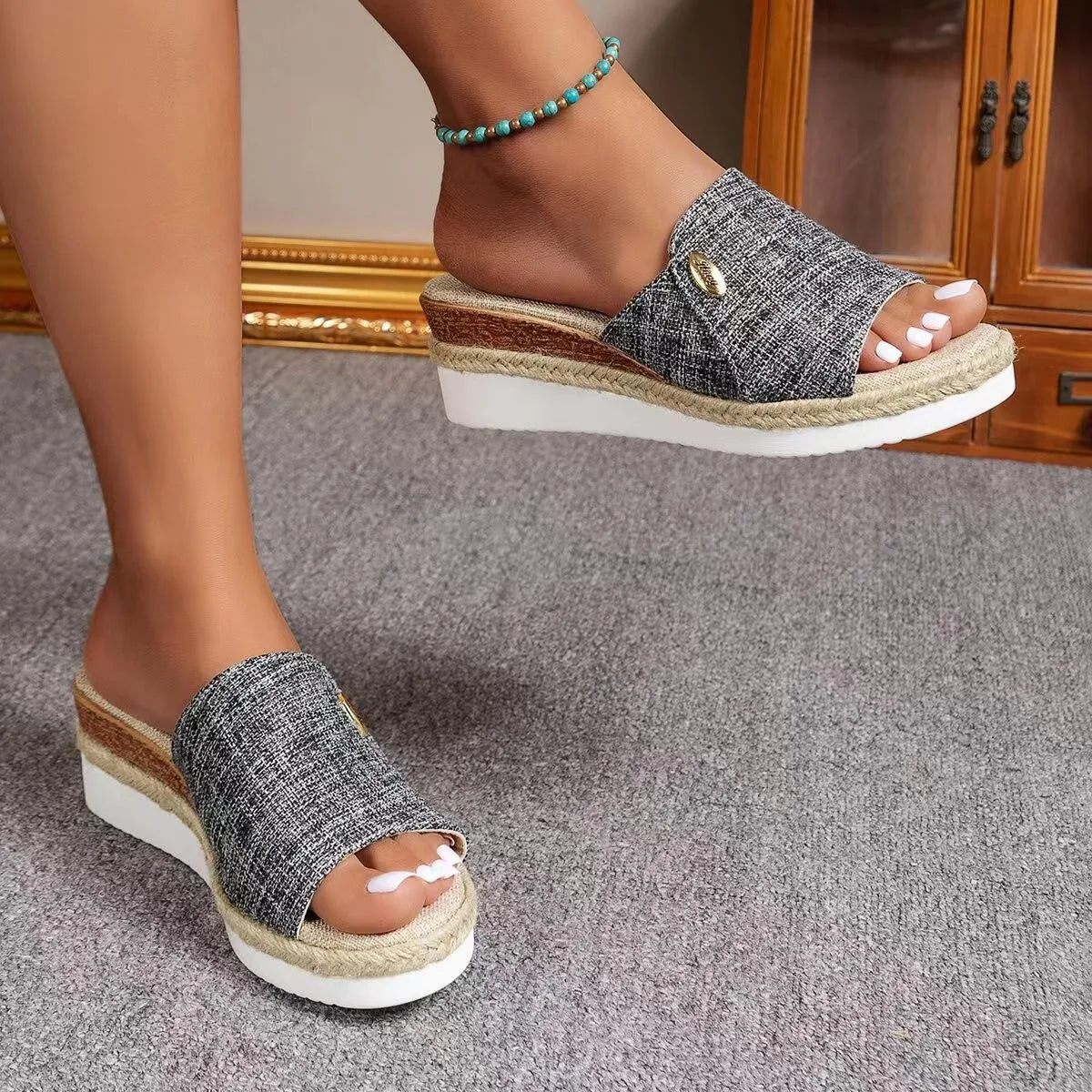 Women High Heel Thick Bottom Casual Sandles, Casual Summer Wedges Sandals - The Witchy Gypsy
