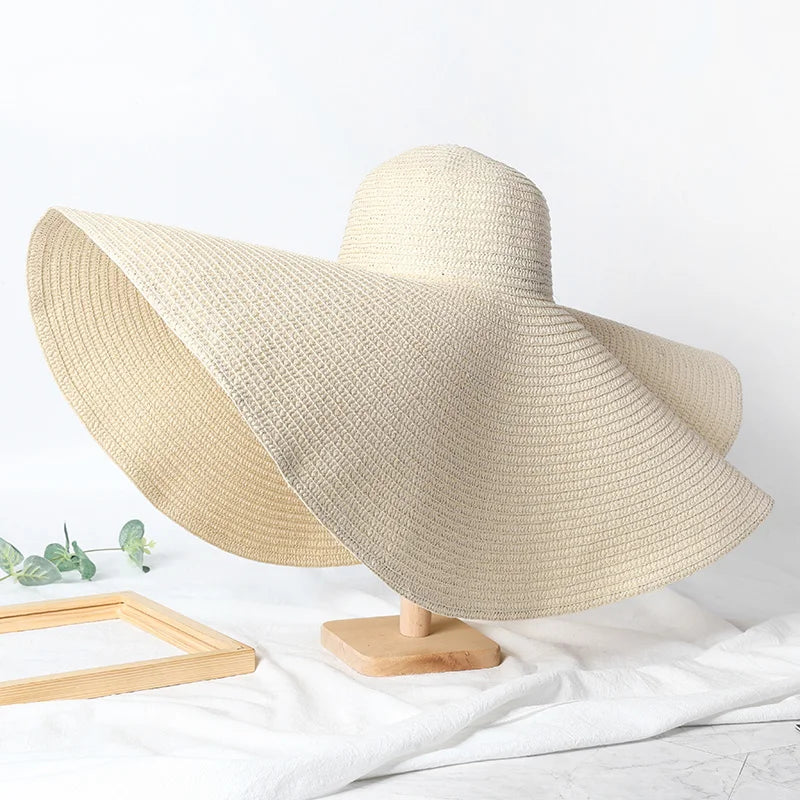Large Wide Brim Sun Hats, Oversized Travel Straw Hat