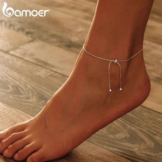 Silver Adjustable Snake Charm Anklet - The Witchy Gypsy