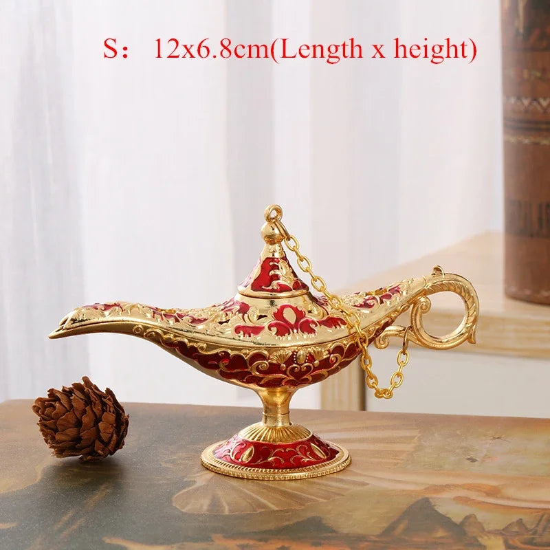 Bohemian Vintage Legend Aladdin Lamp Incense Burner, Antique Fairy table lamp