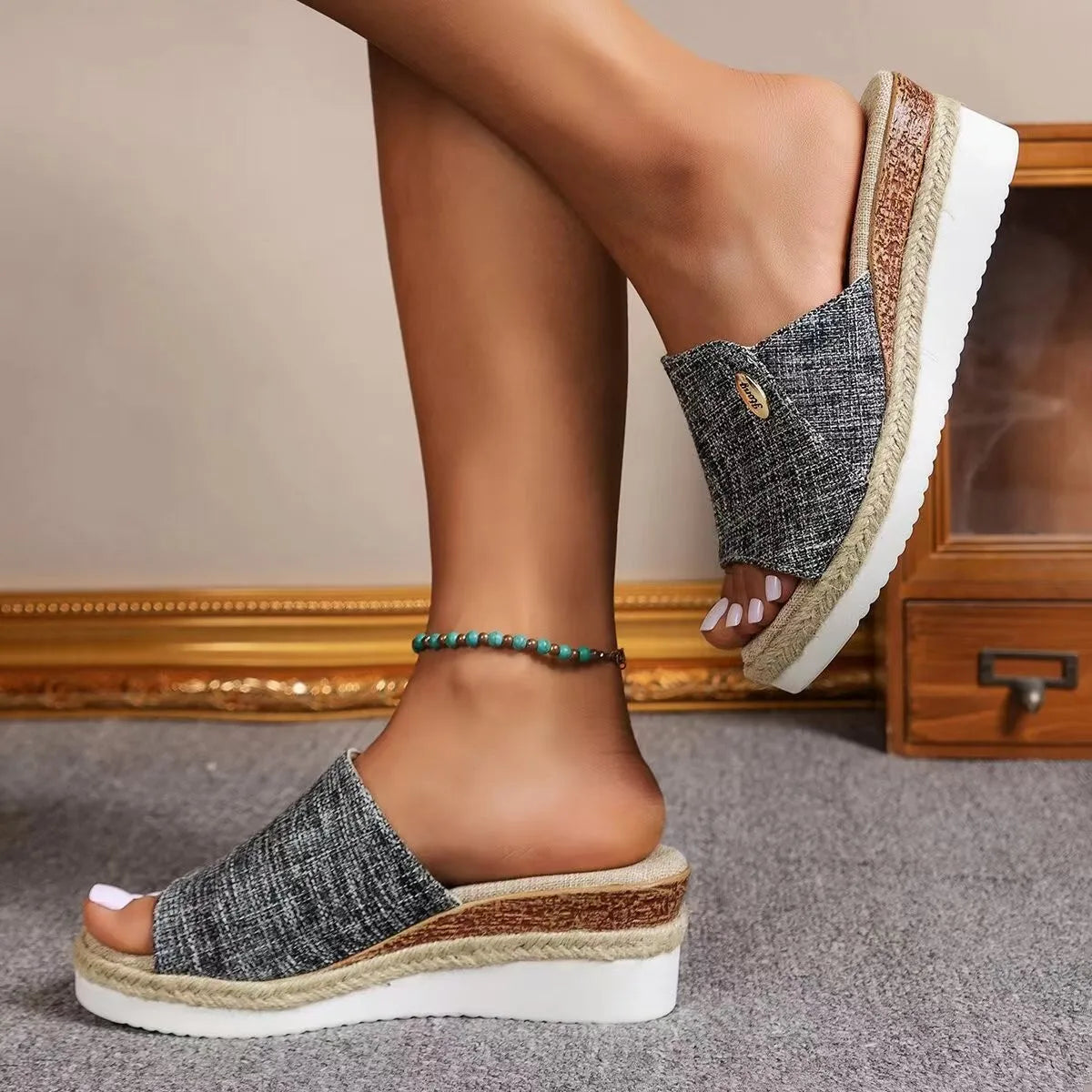 Women High Heel Thick Bottom Casual Sandles, Casual Summer Wedges Sandals - The Witchy Gypsy