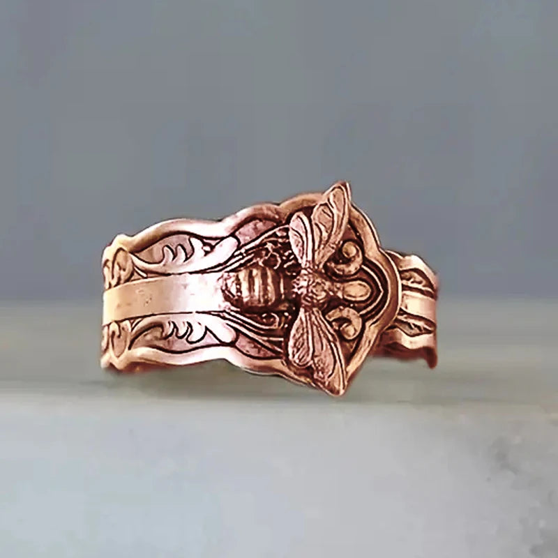 Vintage Bee finger Ring, Vintage cutlery stem silver Ring - The Witchy Gypsy