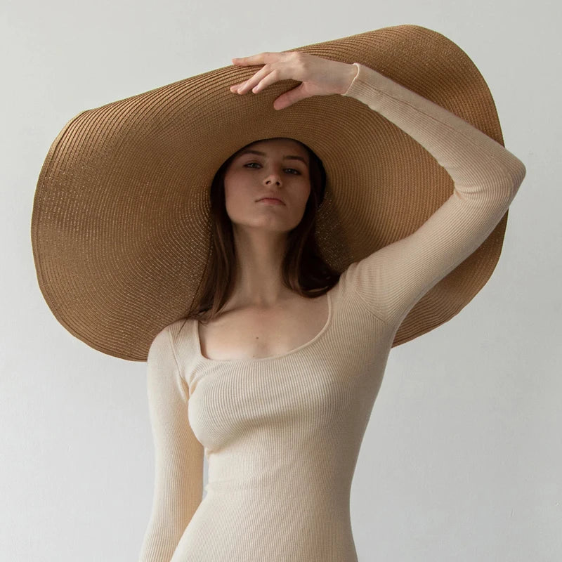 Large Wide Brim Sun Hats, Oversized Travel Straw Hat