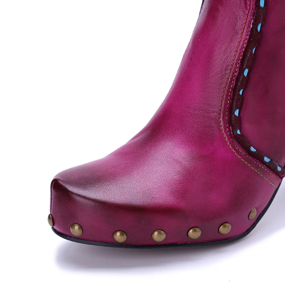Johnature 2025 Autumn/Winter Handmade Genuine Leather Boots