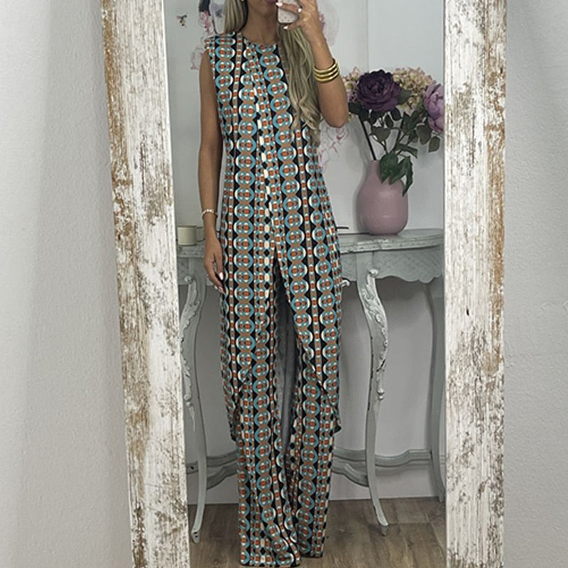 Casual Two Piece Pant Suit, Casual Ladies Pant set, Bohemian Fasion