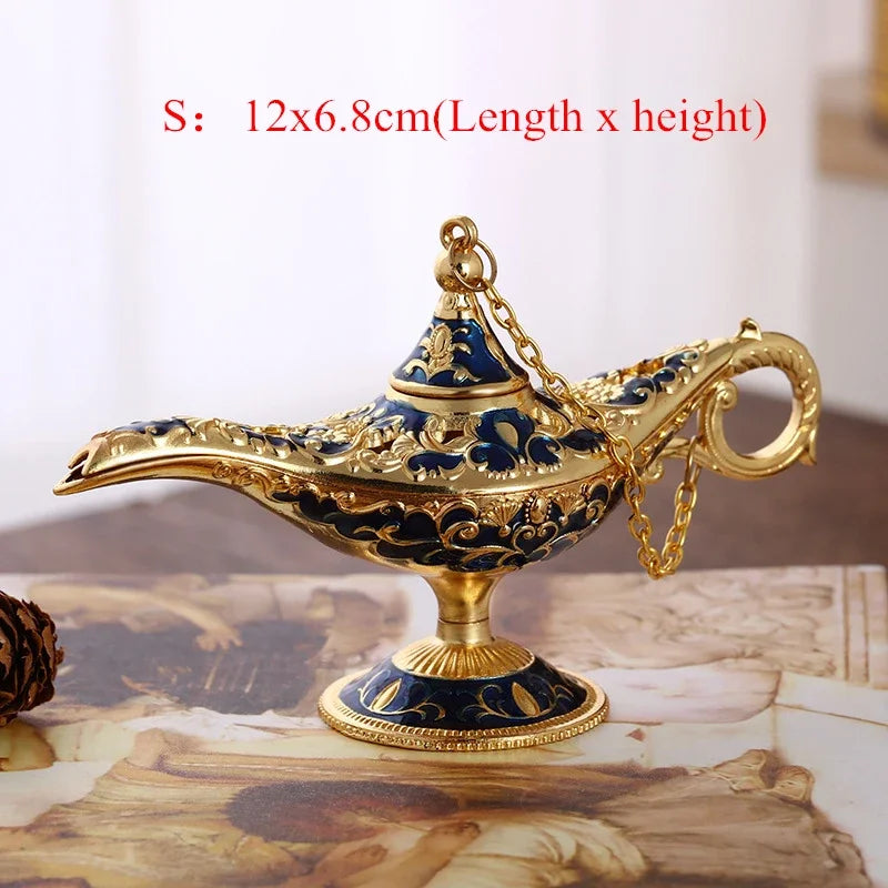 Bohemian Vintage Legend Aladdin Lamp Incense Burner, Antique Fairy table lamp