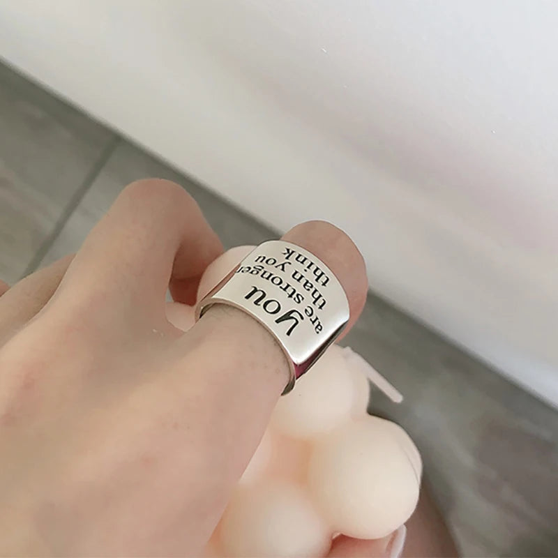 "You are Stronger Than you Think" Silver Ring - The Witchy Gypsy