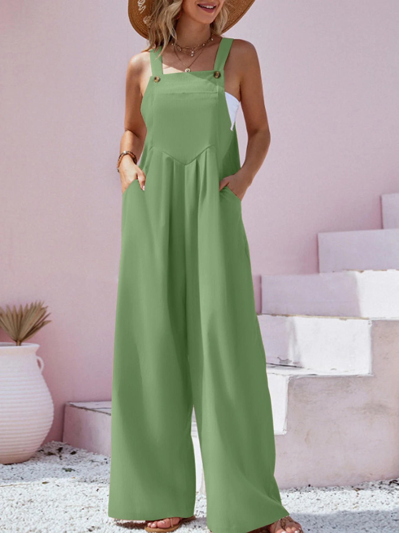 Casual Wide Leg Jumpsuits, Boho Ethnic Fashion, Summer Party outfit, Garden overalls - The Witchy Gypsy