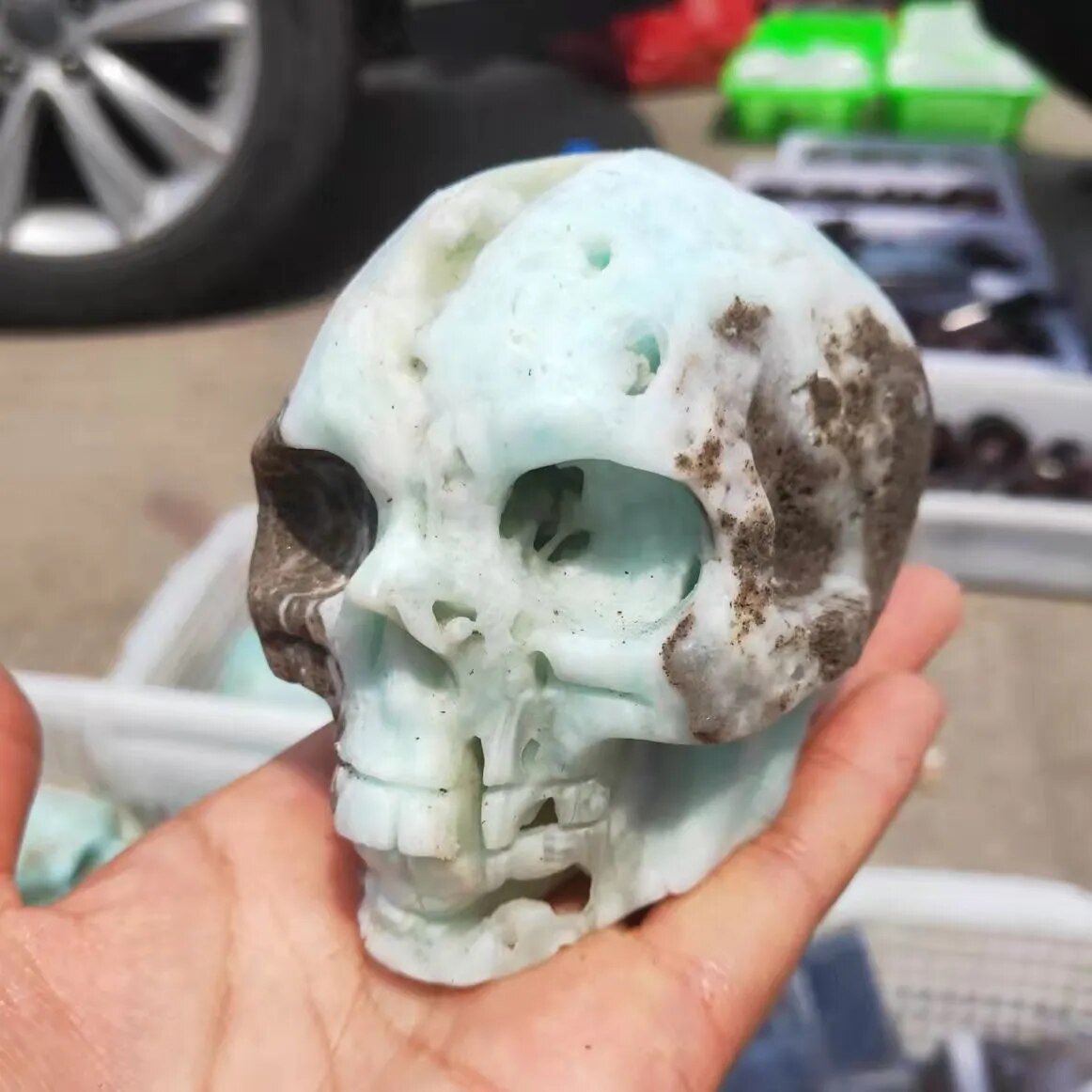 Natural Rare Crystal Healing Heteropolar Ore Skull - The Witchy Gypsy