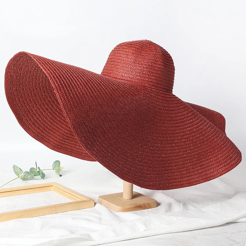 Large Wide Brim Sun Hats, Oversized Travel Straw Hat