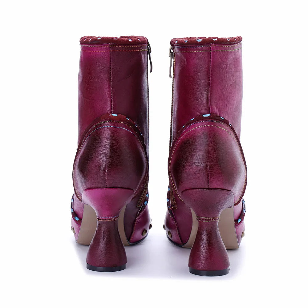 Johnature 2025 Autumn/Winter Handmade Genuine Leather Boots